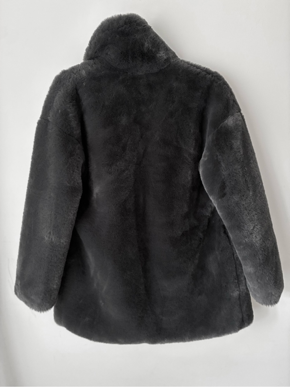 ZARA Faux Fur Coat Women’s Small Gray Oversized Fit - Picture 5 of 15